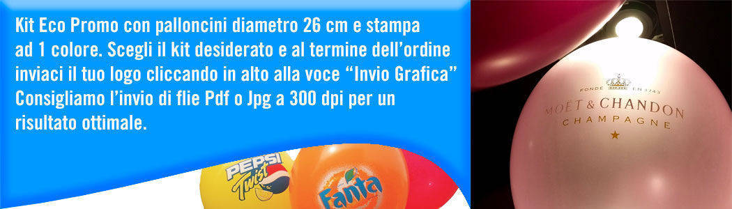 kit palloncini pubblicitari 10 – 1000 palloncini con stampa 2 lati