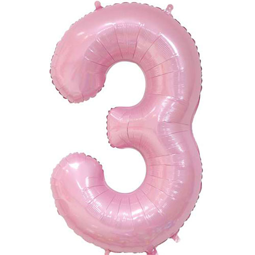 Numeri in mylar rosa pastello altezza 100 cm con valvola in