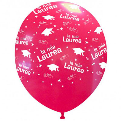 Palloncini 5 pollici rossi stampa Laurea sul globo busta da 100 Pz.