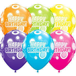 Palloncini 12" colori assortiti Happy Birthday