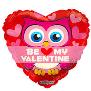 Pallone mylar 18" Be My Valentine Owl