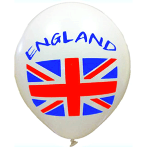 Palloncini bianchi con stampa bandiera Inghilterra