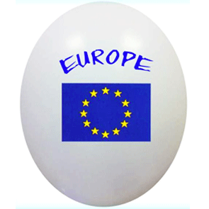Palloncini bianchi con stampa bandiera Europa