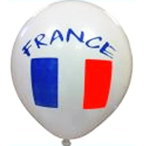 Palloncini bianchi con stampa bandiera Francese