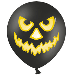 Palloncini Halloween neri stampa 2 colori. Busta da 50 Pz.