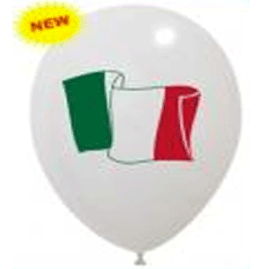 Palloncini bianchi con stampa bandiera Italiana