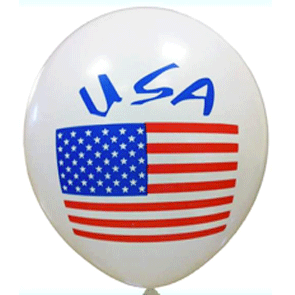 Palloncini bianchi con stampa bandiera USA