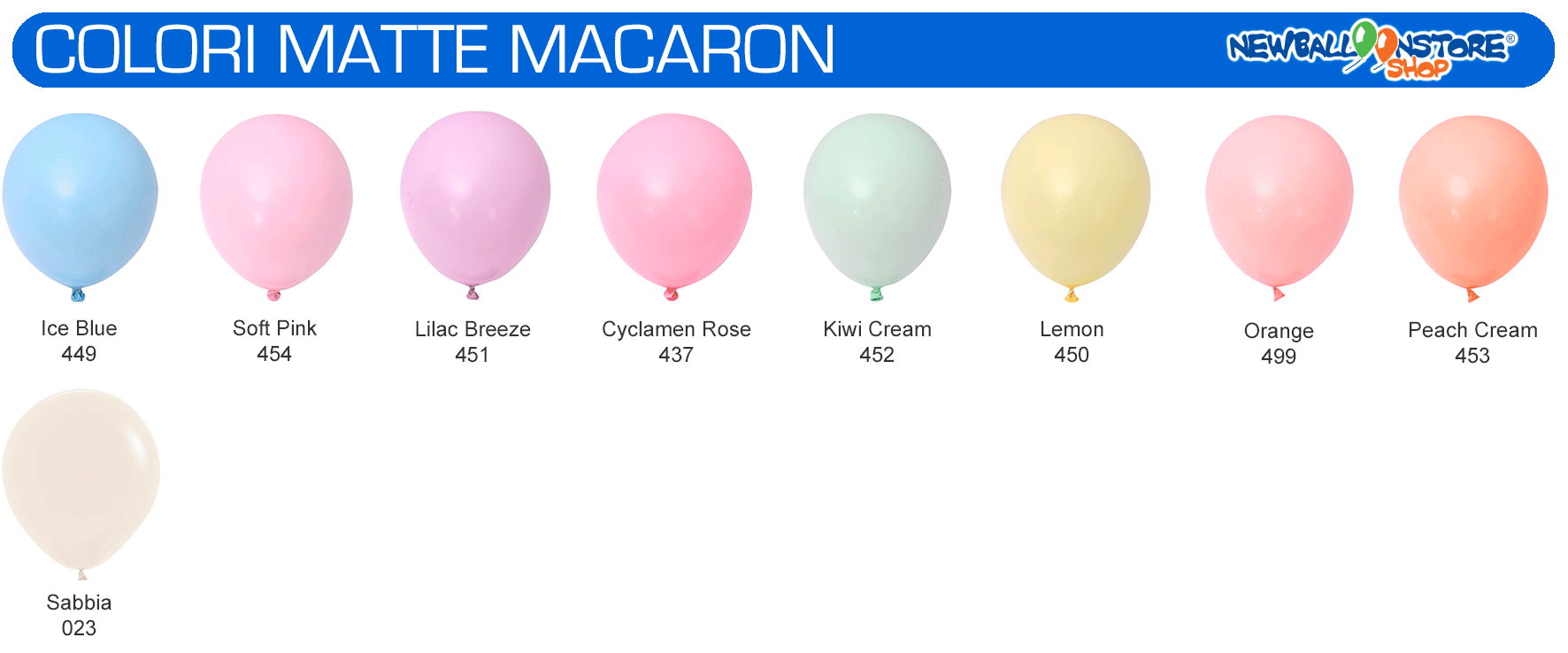 palloncini colori matte macaron